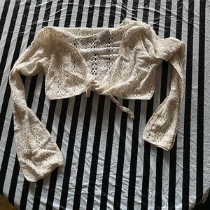 Crochet lace cropped cardi